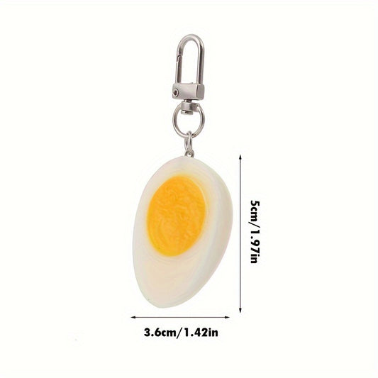 PVC Boiled Egg Keychain Bag Backpack Pendant Car Keychain