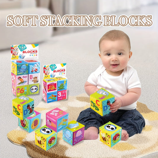 Soft Stacking Blocks Sensory Stacking Fun for Babies Set of 4