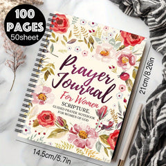 Inspirational Spiral Notebook Floral Cover 100 Pages Christian Gift