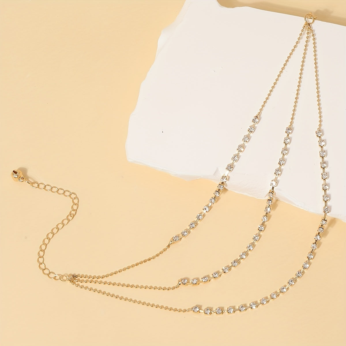 Three Layer Multilayer Chain Anklet For Women Bead Chain