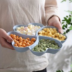 4 Compartment Heart Shaped Serving Dish Tray Unbreakable Chip & Dip Platter