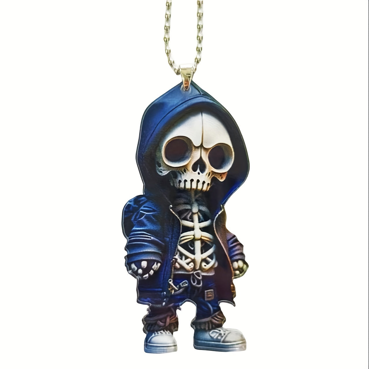 Halloween Christmas 2D Mini Skeleton Car Pendant Car Bag Keychain Decoration