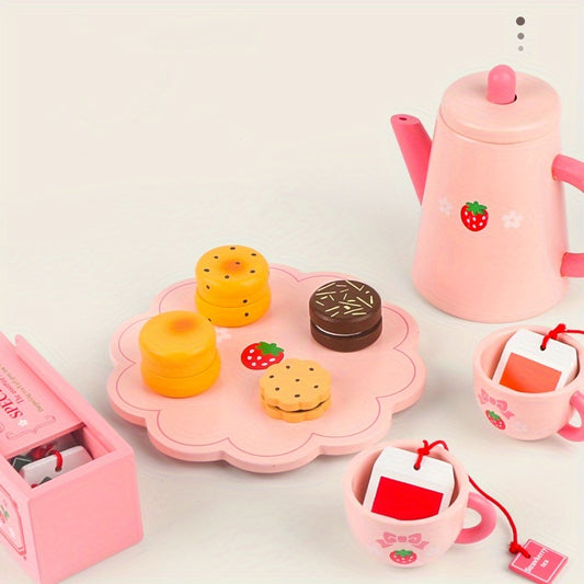 9 Piece Princess Tea Set for Little Girls' Pretend Tea Parties