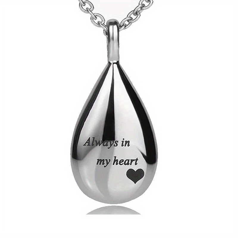 Teardrop Cremation Jewelry For Pet & Human Ashes Memorial Urn Necklace