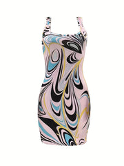  Sexy Geometric Print Mini Tank Dress