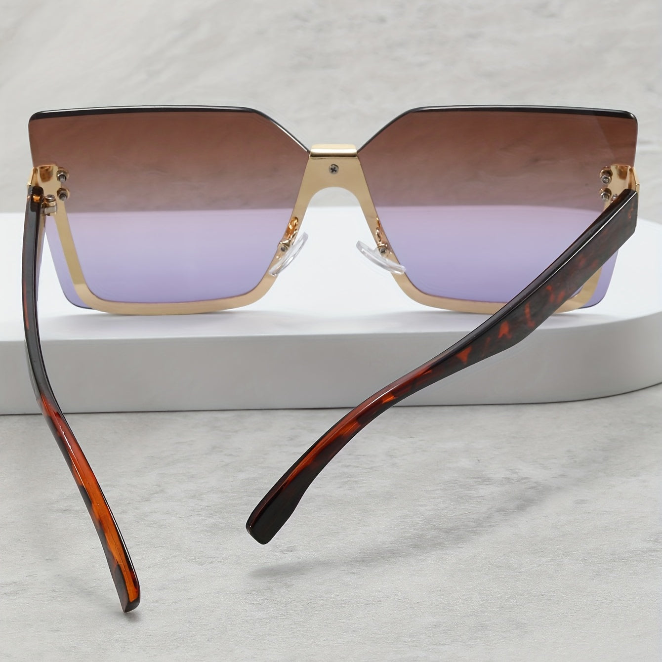 Ombre Rimless Cat Eye Sunglasses UV400 Sun Shades