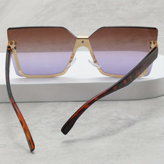 Ombre Rimless Cat Eye Sunglasses UV400 Sun Shades