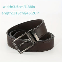 Two-sided Cowhide Men's Leather Belt Classic Alloy Buckle Business Jeans