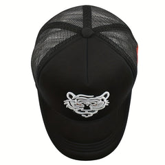 Unisex Sunshade Mesh Baseball Cap Tiger Embroidery