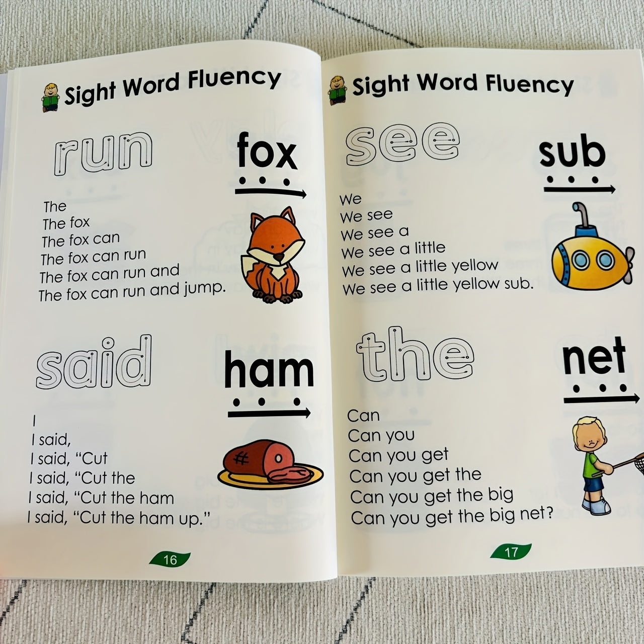 Sight Word Fluency Learning Book for English Skills and Study Aids