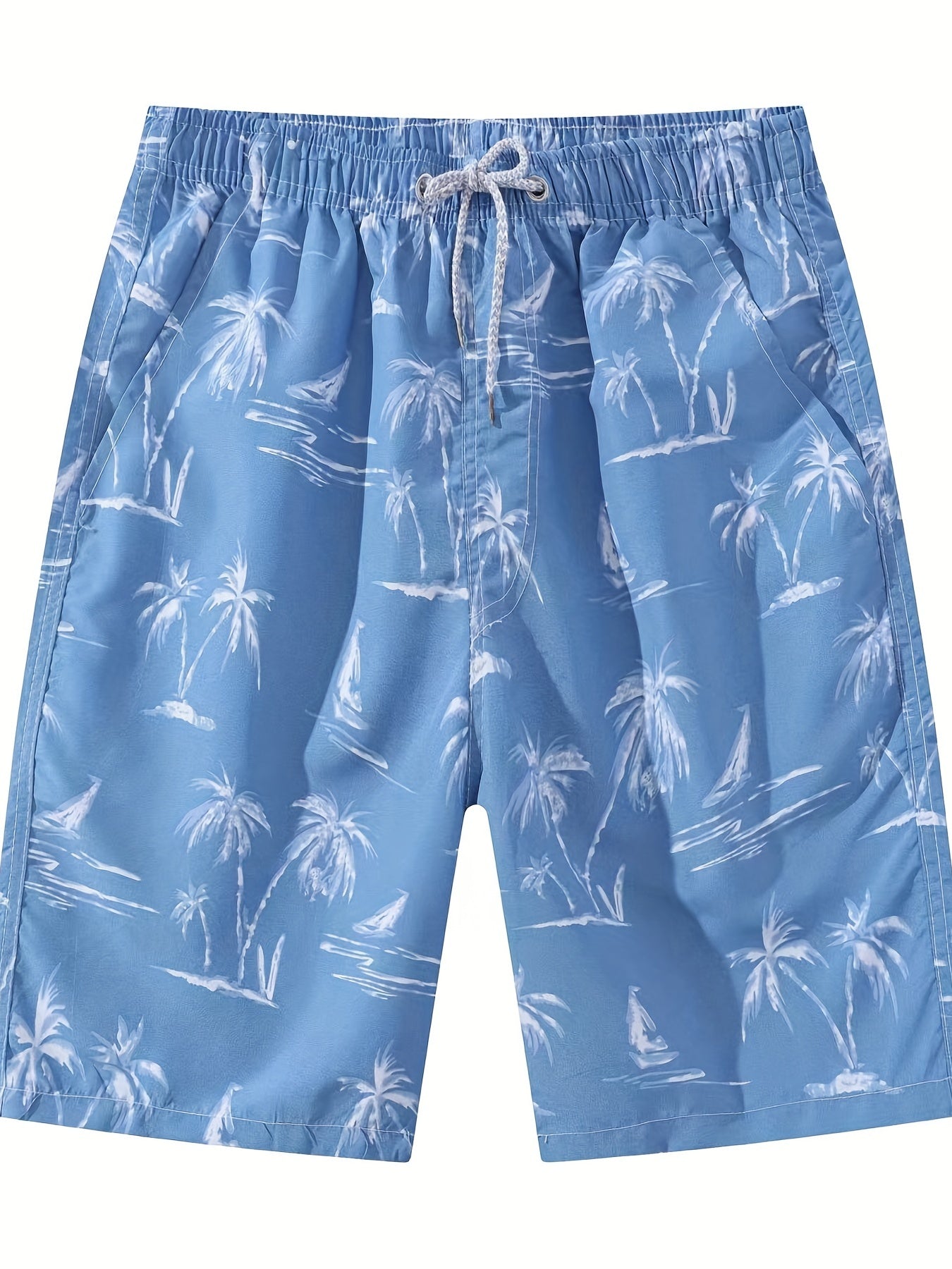 Men's Quick-Drying Beach Shorts Casual Drawstring Swim Trunks