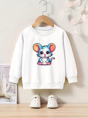 Toddler Cartoon Mouse Print Long Sleeve Sweatshirt