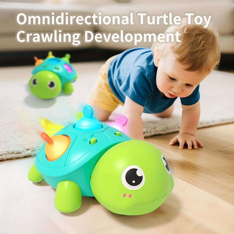 Interactive Turtle Toy with Crawling Movement, Sounds & Lights