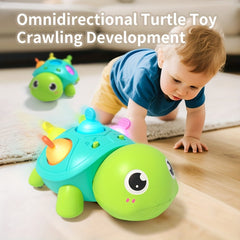Interactive Turtle Toy with Crawling Movement, Sounds & Lights
