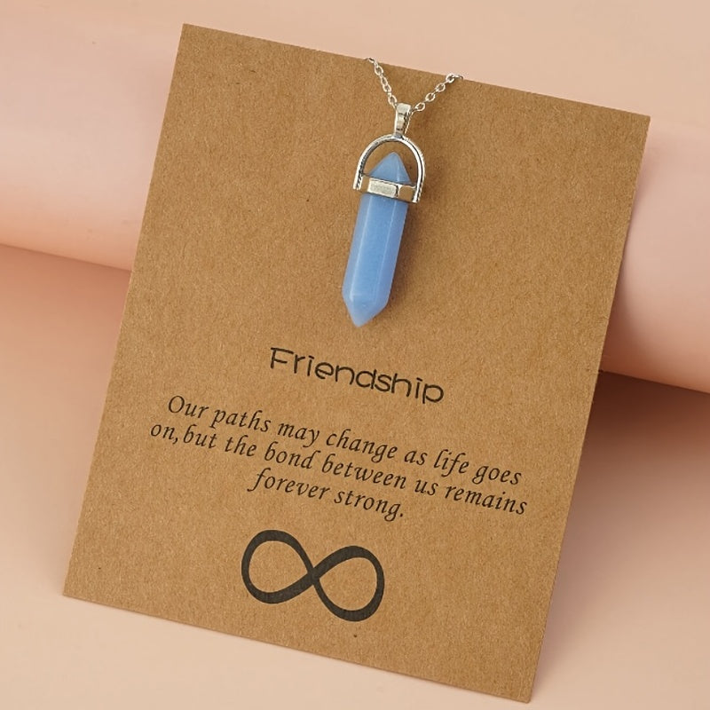 Glowing Friendship Pendant Necklace Hexagonal Column Personality Neck Jewelry