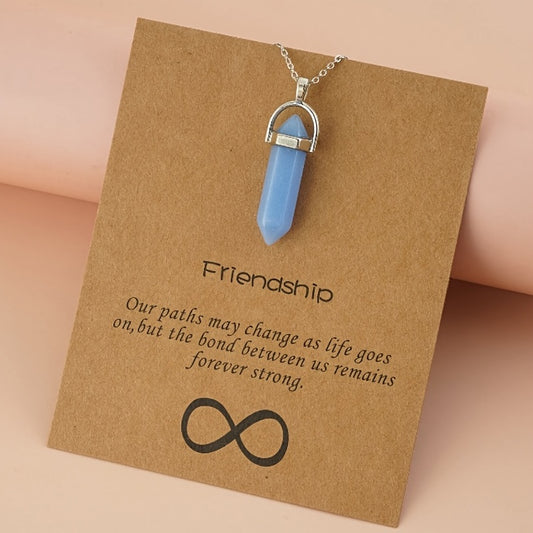 Glowing Friendship Pendant Necklace Hexagonal Column Personality Neck Jewelry