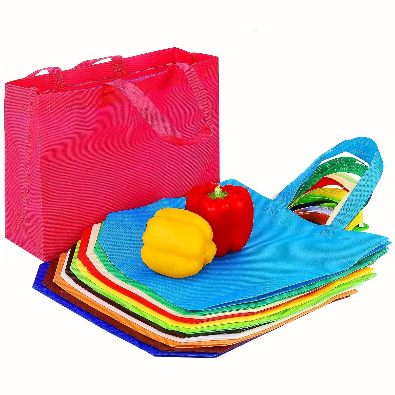 12 Non Woven Tote Bags Reusable Gift Bags With Handles Bulk Gift Bags