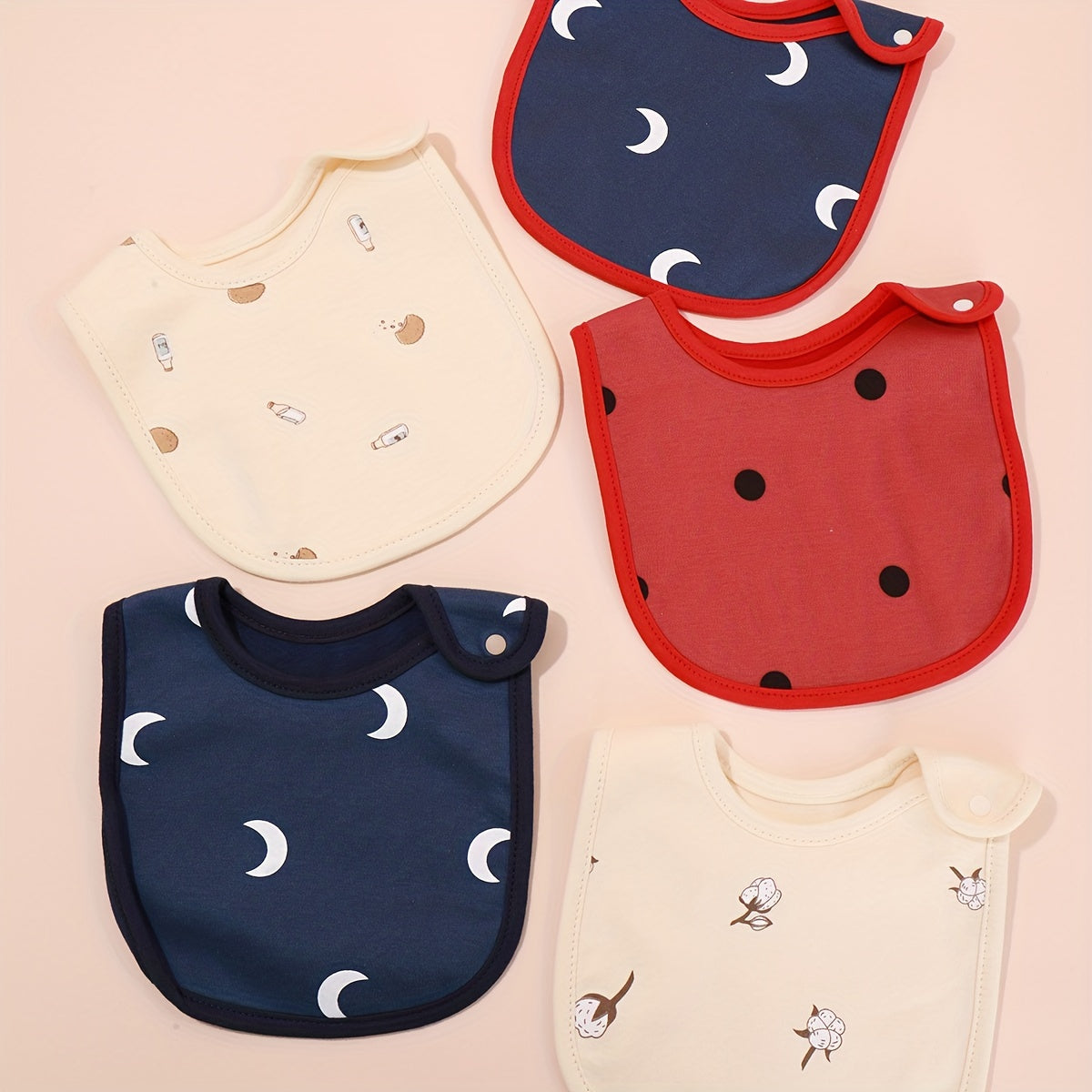 Fabric Baby Bibs Cartoon Print Saliva Towel U-shaped Bandana Scarf