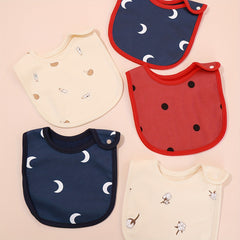 Fabric Baby Bibs Cartoon Print Saliva Towel U-shaped Bandana Scarf