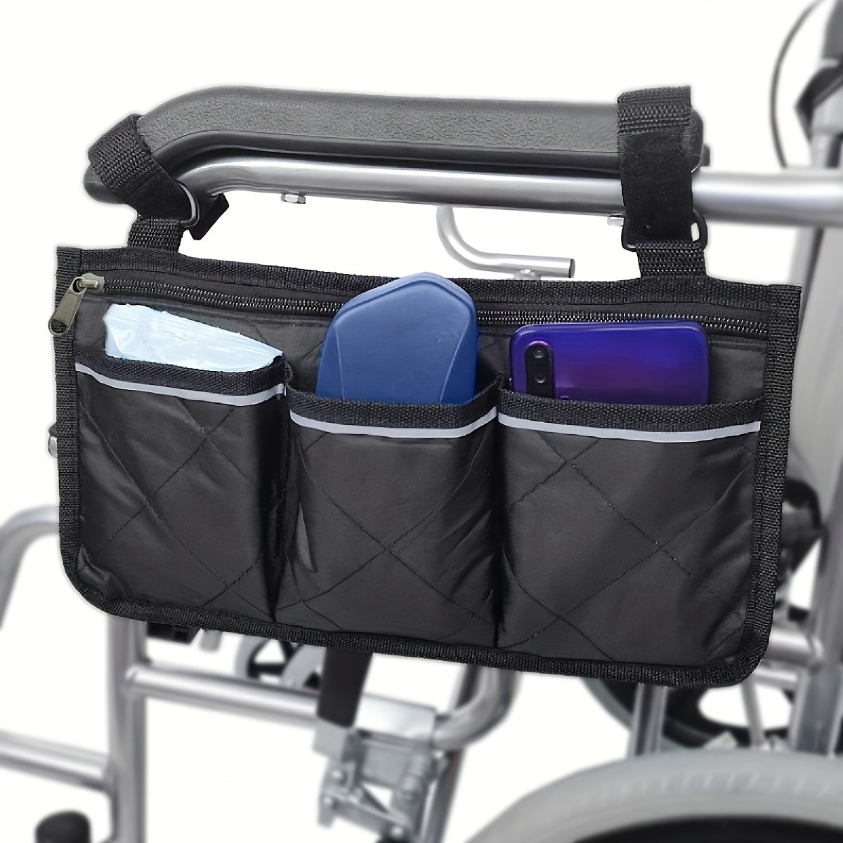 Wheelchair Side Armrest Bag Portable Storage Hanging Bag