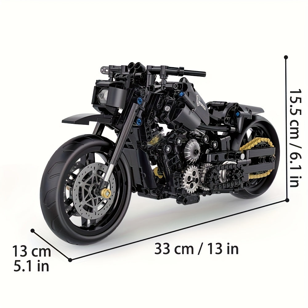 Retro Motorcycle Building Blocks Set - 586 Pieces