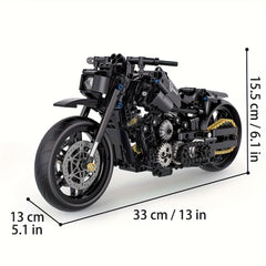 Retro Motorcycle Building Blocks Set - 586 Pieces