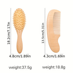 Baby Soft Comb Wooden Hair Brush Head Massage Comb