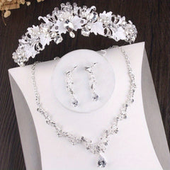 Vintage Silvery Crown Headwear Rhinestone Crystal Wedding Hair Accessories
