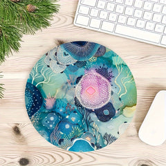 Cartoon Flowers Round Mouse Pad - Stylish Mousepad - Holiday Gift