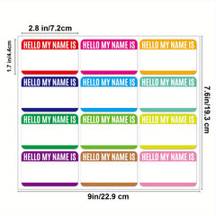 24pcs/60pcs School Waterproof Name Sticker Handwriting Mesh Bag Archive Label