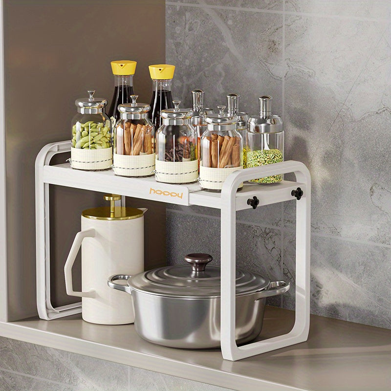 Expandable Cabinet Shelf Organizer Under Sink Bathroom Storage Rack