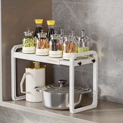 Expandable Cabinet Shelf Organizer Under Sink Bathroom Storage Rack