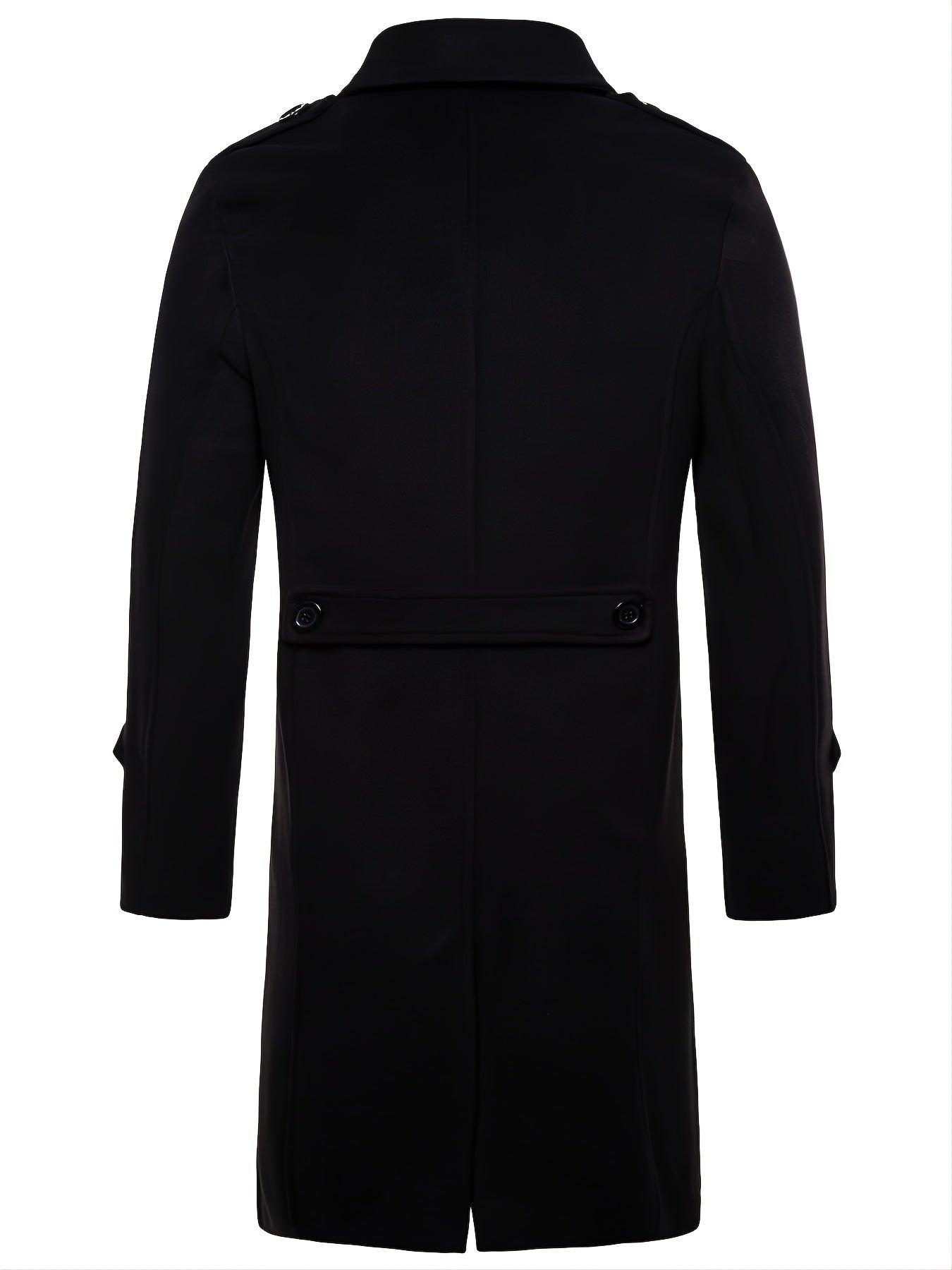 Men's Lapel Long Trench Coat Casual Windproof Jacket