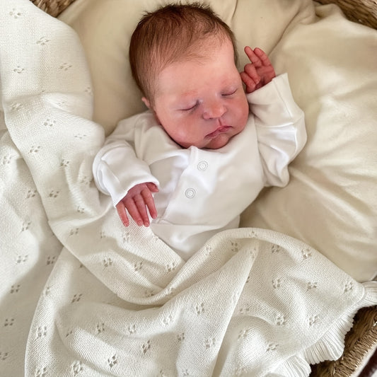 19" Simulation Reborn Doll Sleeping Baby Soft Cloth Body Implanted Hair