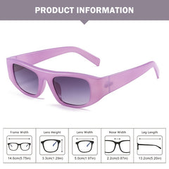 Small Frame Shield Glasses Vintage Y2K Gradient Shades Glasses