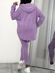  Ribbed Hoodie & Leggings Lounge Set