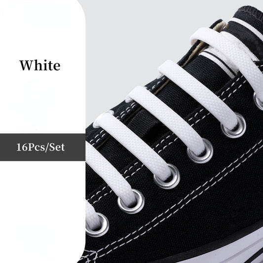 16pcs Silicone No Tie Elastic Shoe Laces T-Shaped Lazy Shoe Laces Set