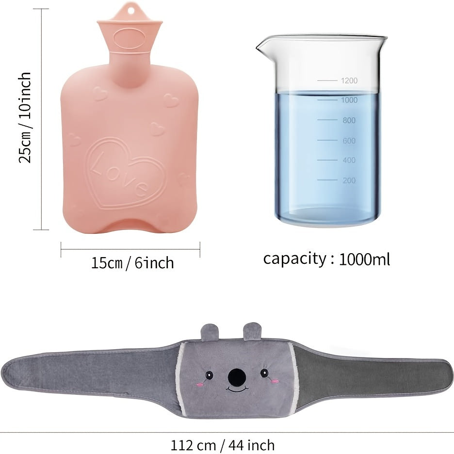 3 Plush Hot Water Bottle & Hand Warmer Set