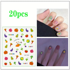 20pcs Cartoon Luminous Nail Stickers - Nail Art Decals