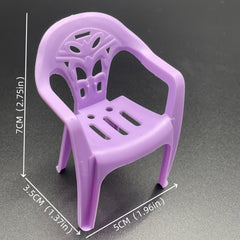 6pcs Mini Backrest Chairs Set for DIY Crafts Tea Party Home Decor