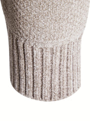 Men's Hooded Fleece Jacket Zip Up Knitted Cardigan