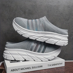 Women's Knitted Platform Loafers Slip On Sports Shoes