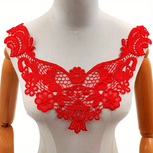 Water Soluble Lace Embroidery Polyester Silk Hollow Corsage Collar Sewing