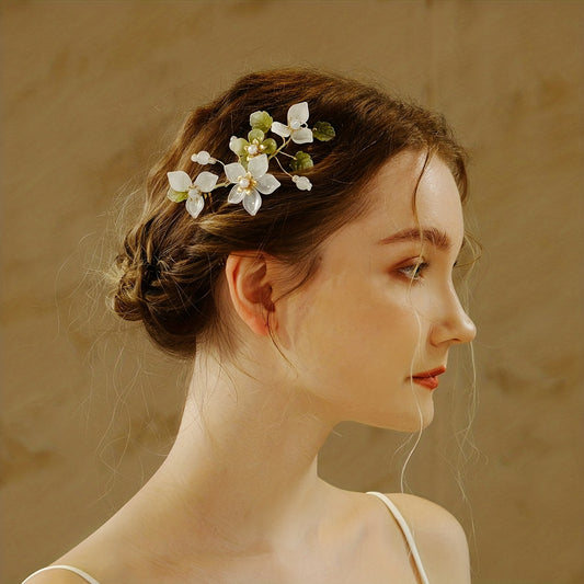 Crystal Flower Bridal Hair Comb Headdress Wedding Dress Headpiece
