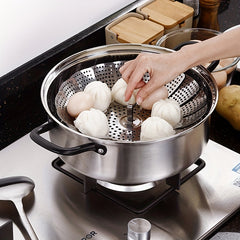 1pc Steamer Basket Stainless Steel Folding Insert for Veggie Fish Seafood