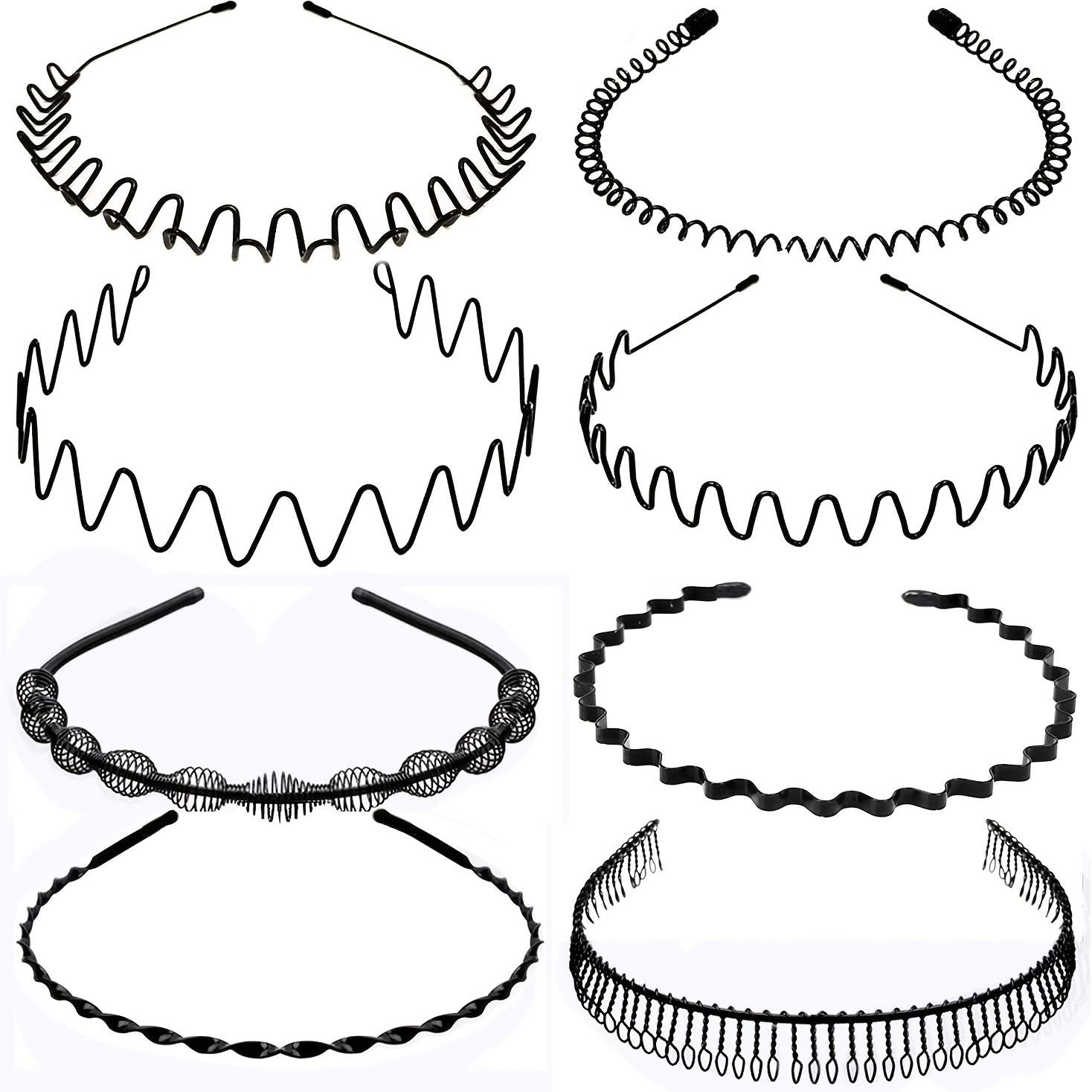8pcs Metal Headband Hair Hoop Non Slip Wave Comb Hair Hoop Hairband