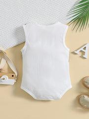 Cartoon Striped Sleeveless Cotton Onesie Clothes