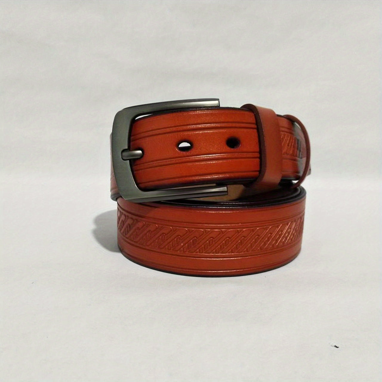 Men's Vintage Plaid Pattern Business Belt