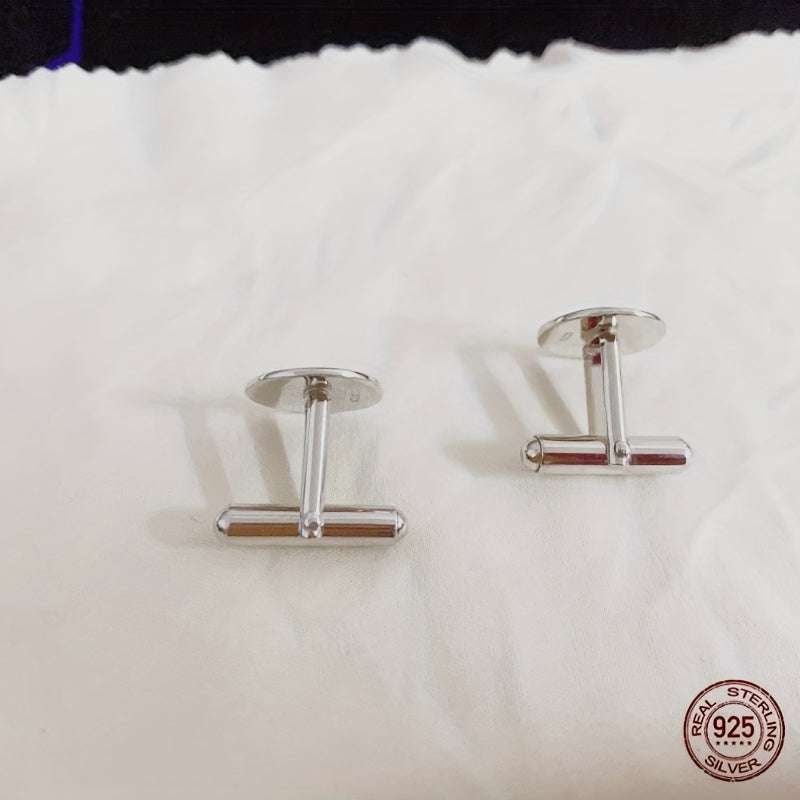 925 Silver Cufflinks High Suit Button Shirt Studs