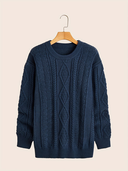 Men's Warm Knit Sweater Comfy Pullover for Winter